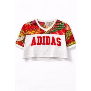 Adidas Originals x Rita Ora Dragon Print Cropped Top Bold  Streetwear Shirt